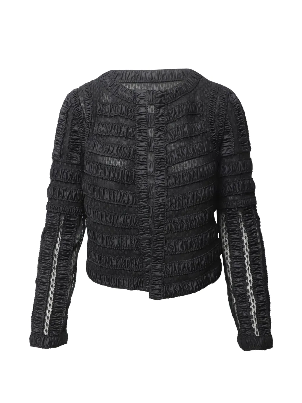 Pre-owned Diane Von Furstenberg Vintage Ruched Cropped Jacket In Black