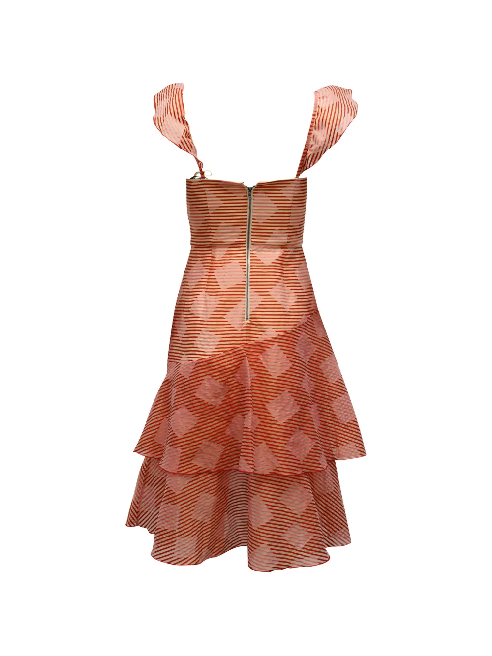 Alice + olivia Waterfall ruffle silk dress - Roze