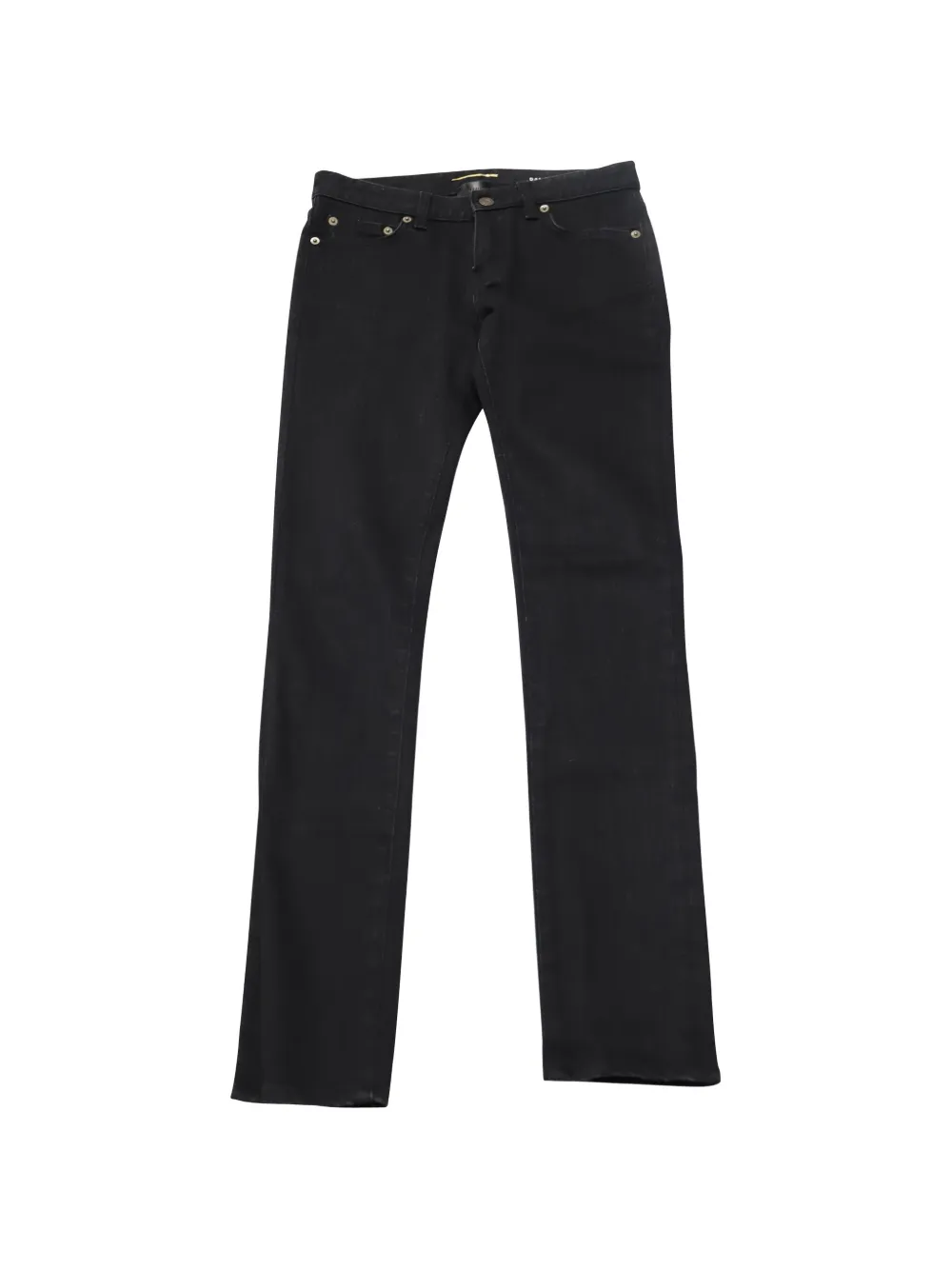 Pre-owned Saint Laurent Five-pockets Mid-rise Skinny Jeans In Black
