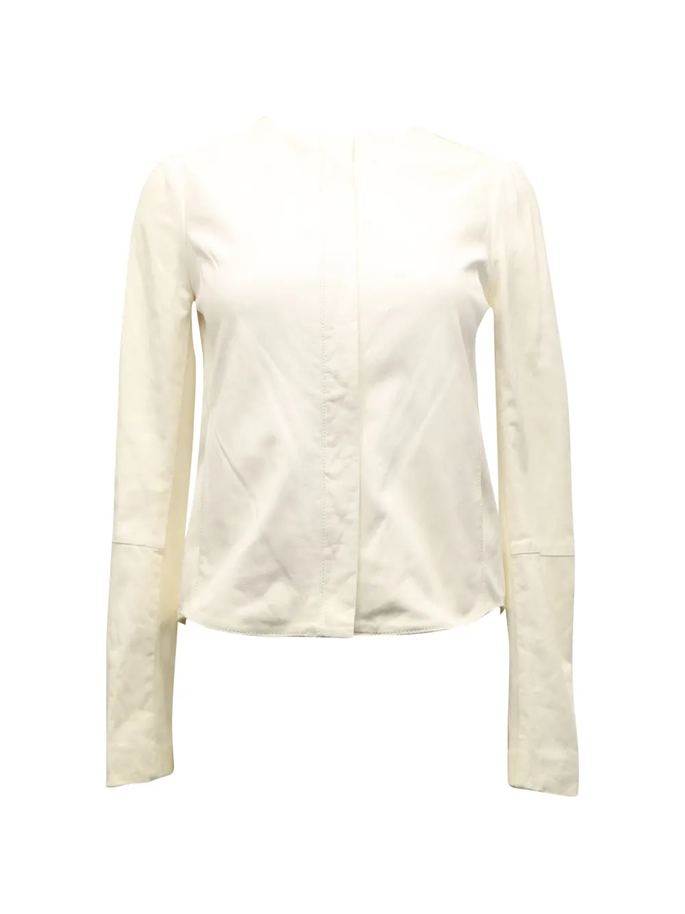 Pre-owned Vince Collarless Jacket In Neutral