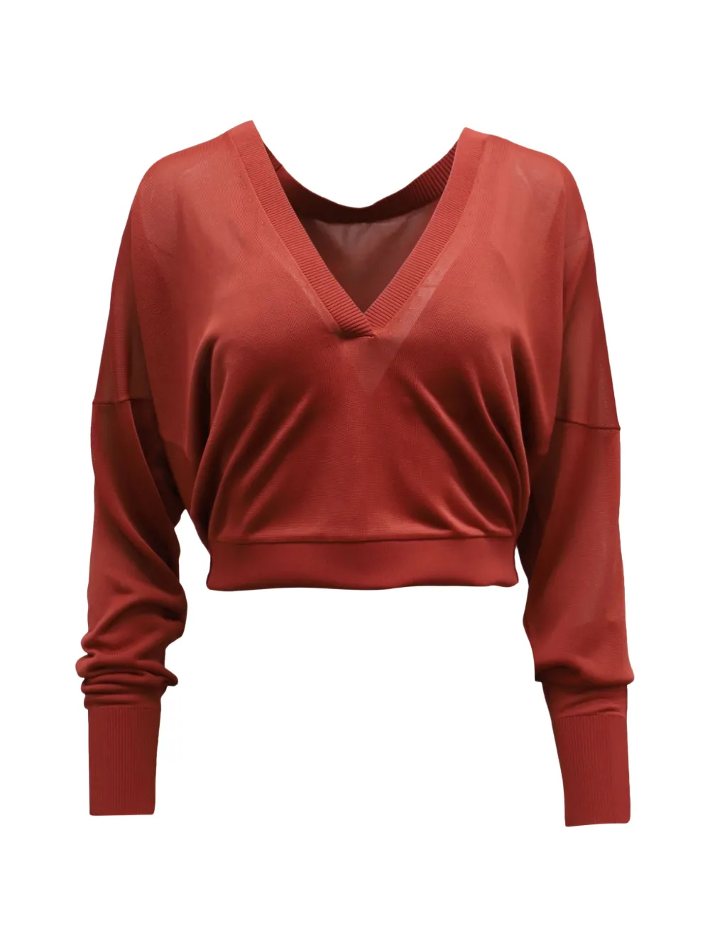 Dion Lee Top a maniche lunghe con scollo a V - Rosso