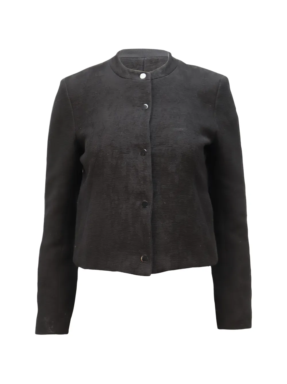 Pre-owned Sandro Cropped Corduroy Jacket In Black