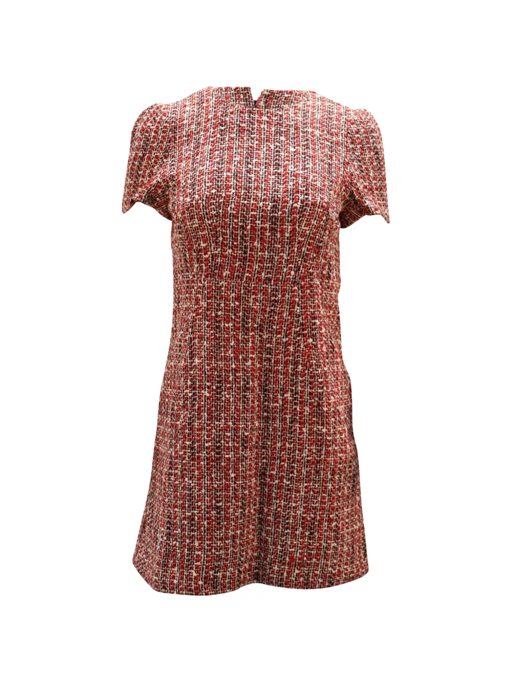 Alexander McQueen Pre-Owned tweed rear-zip dress - Rosso