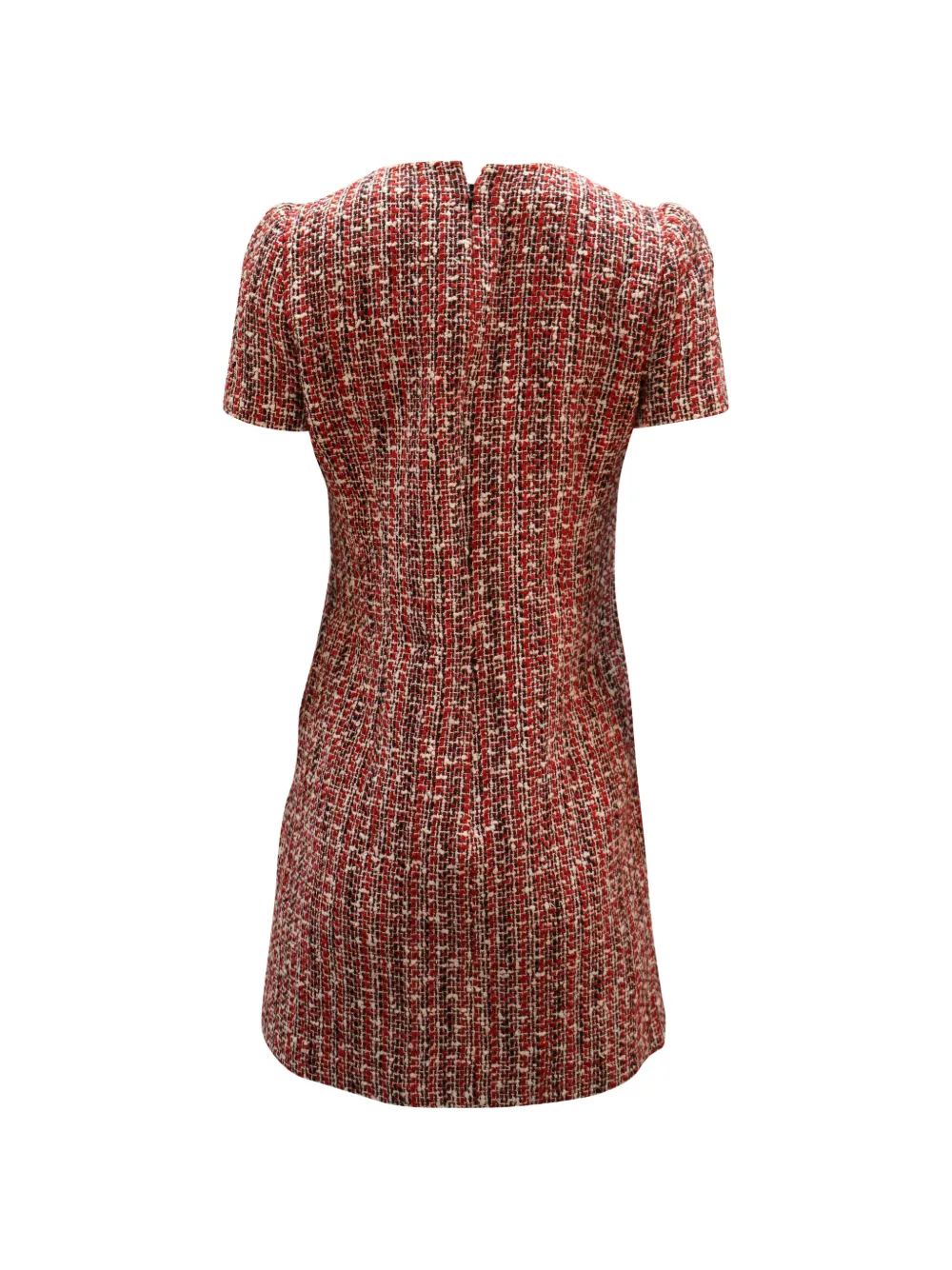 Alexander McQueen Pre-Owned tweed rear-zip dress - Rood