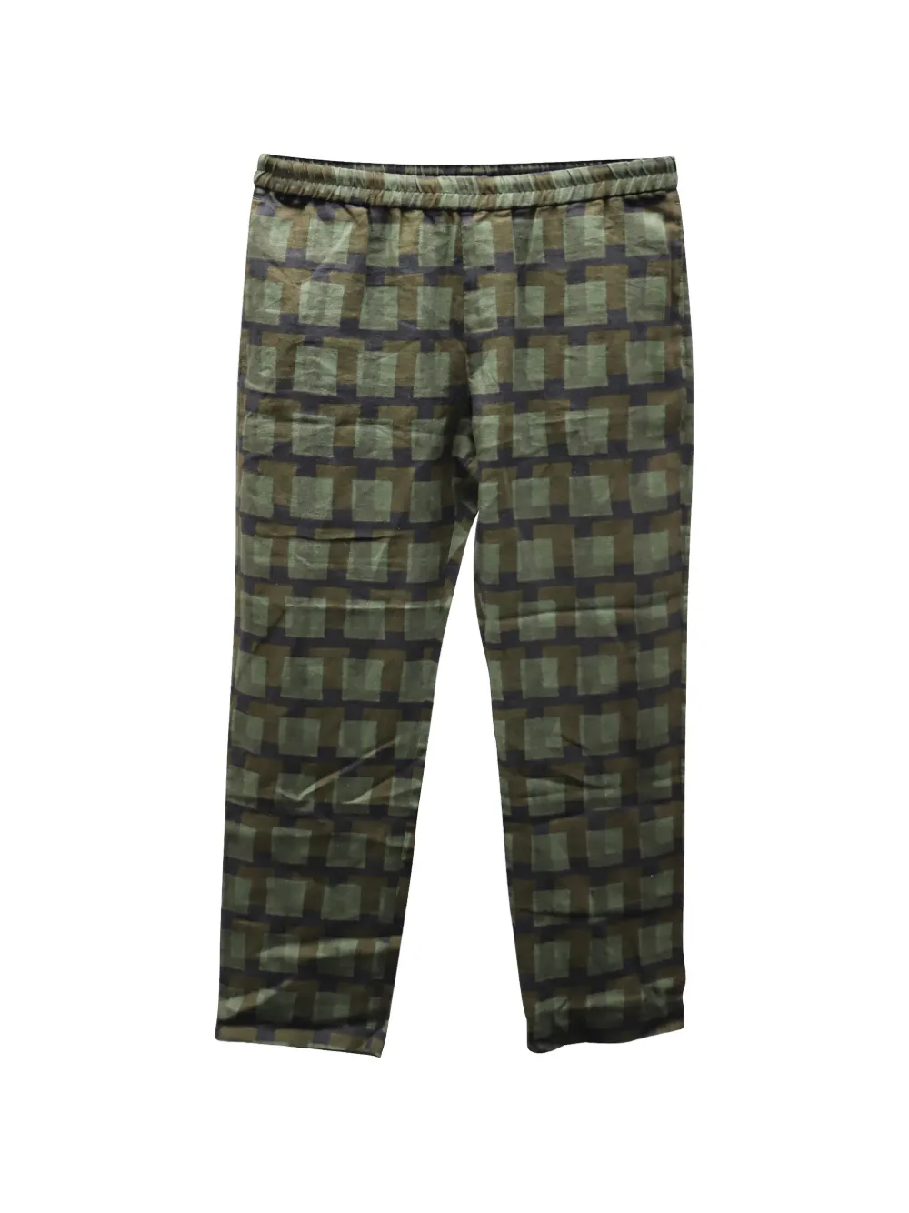 Dries Van Noten Pre-Owned check linen trousers - Verde
