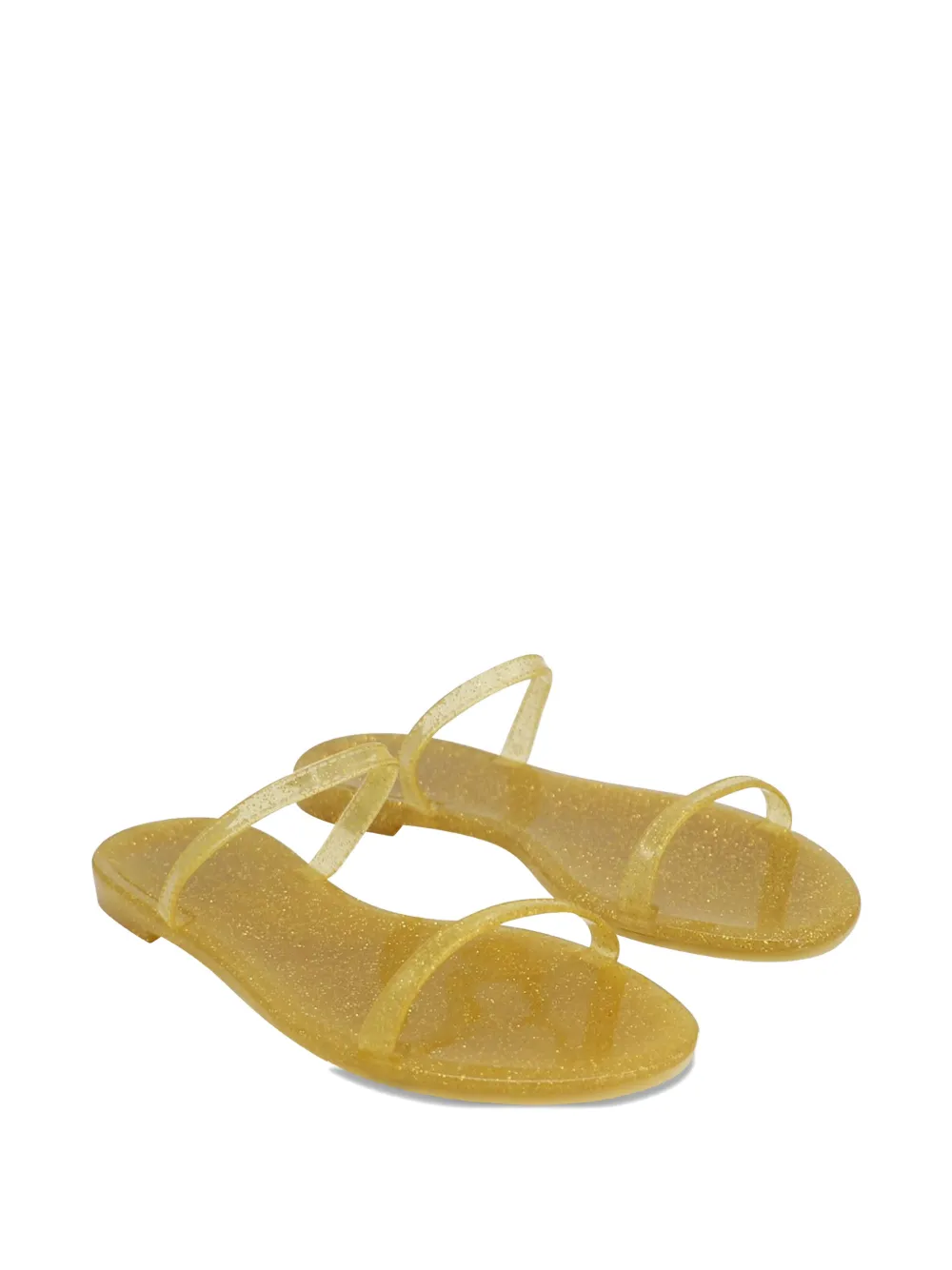 Stuart Weitzman Sawyer double-strap slides - Geel