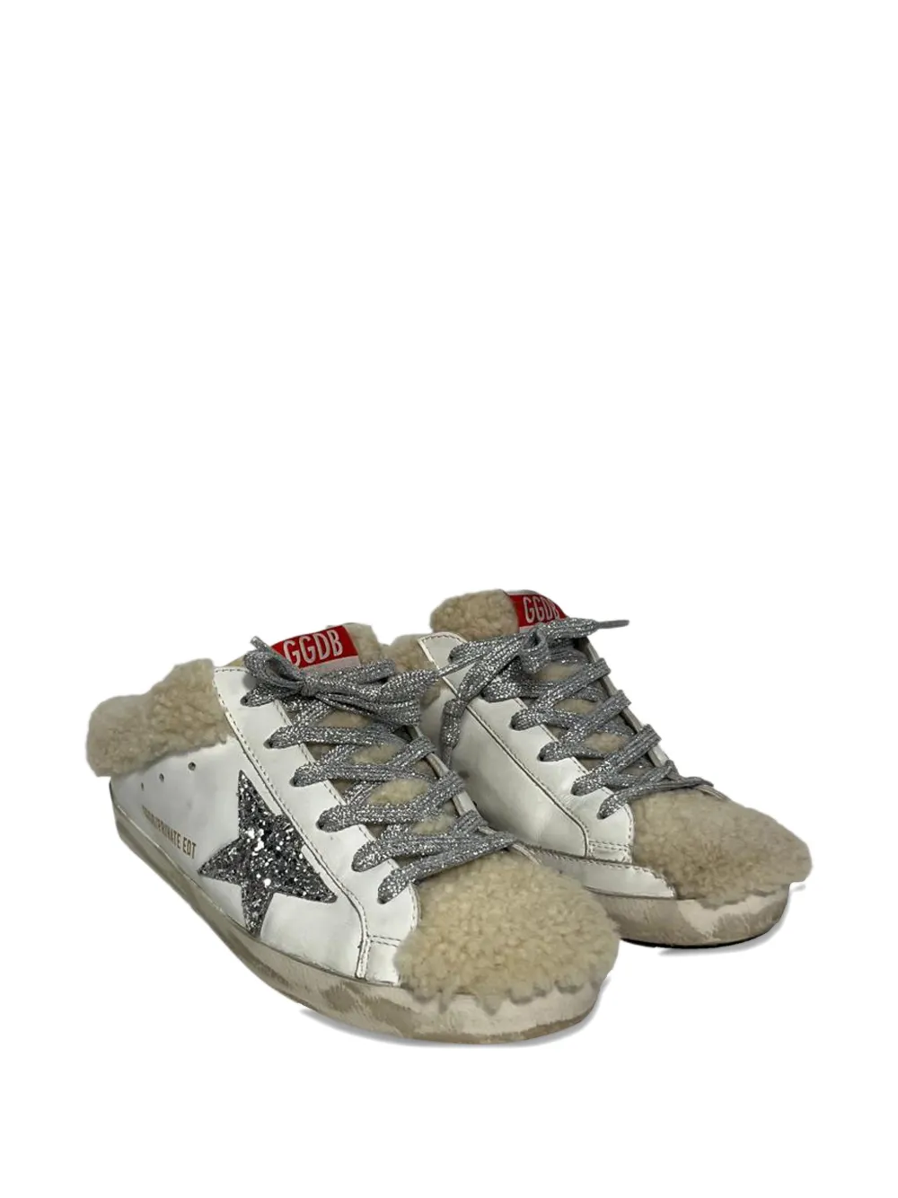 Golden Goose star-embellishment lace-up mules - Wit