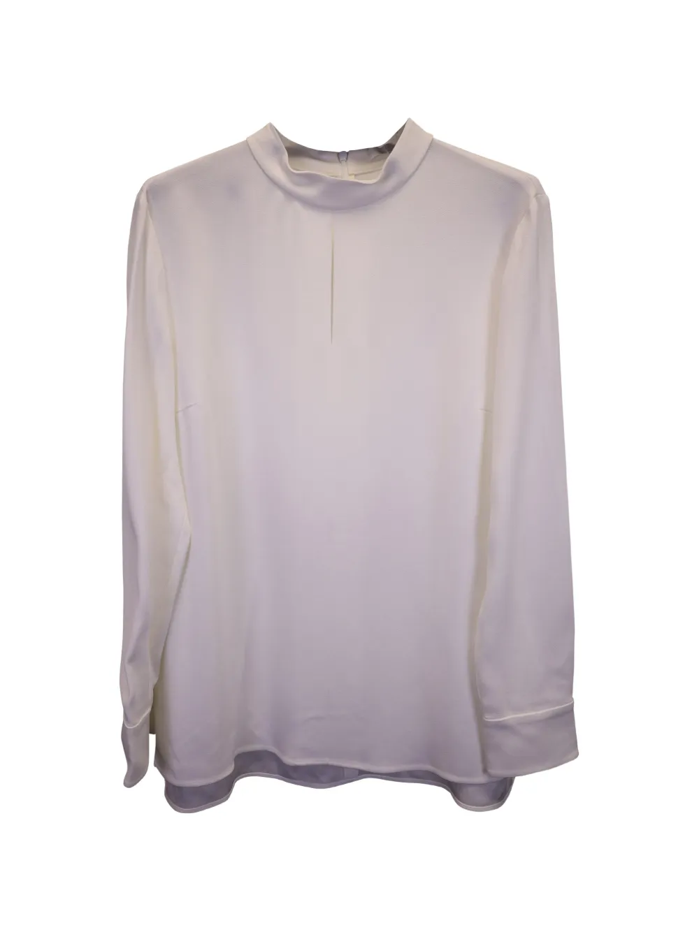 BOSS mock-neck long-sleeve blouse - Weiß