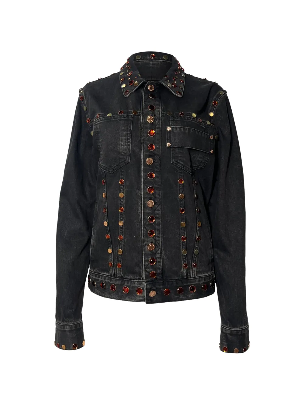 Givenchy Pre-Owned jewel-embellished cotton jacket - Nero