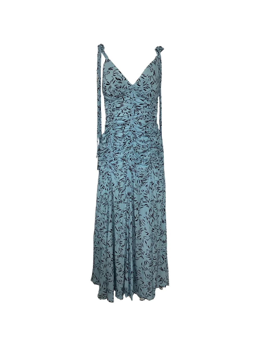 Proenza Schouler leaf print ruched dress - Blu