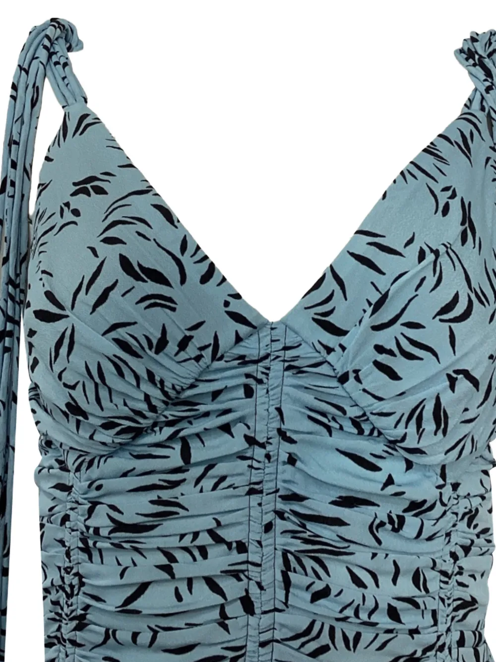 Leaf Print Ruched Dress