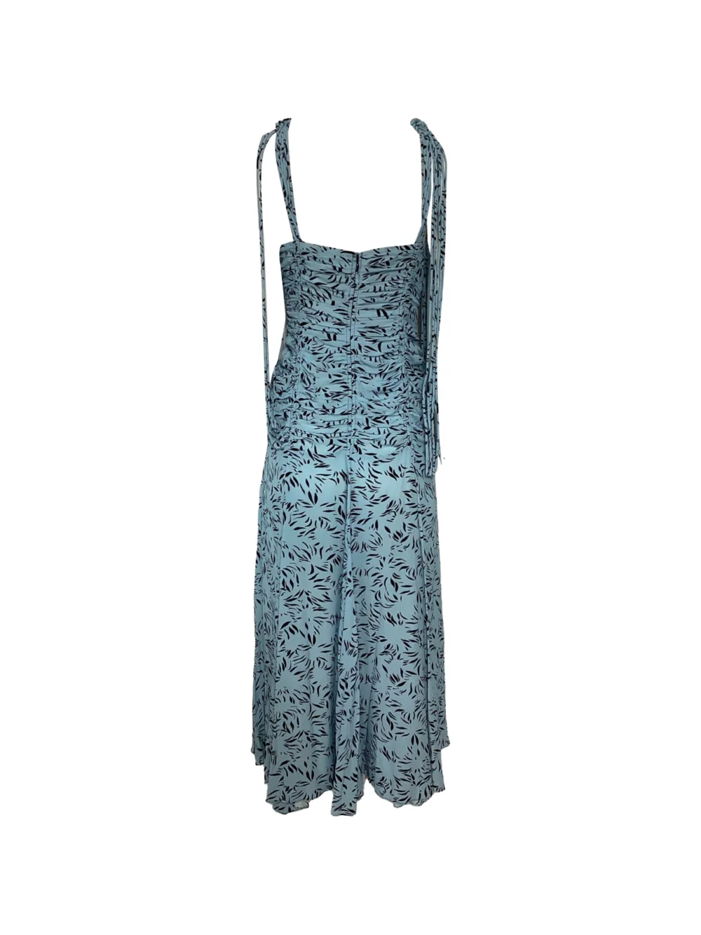 Leaf Print Ruched Dress