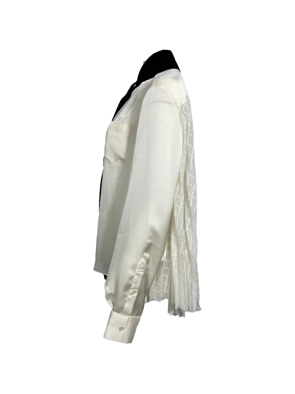 pussy-bow pleated blouse