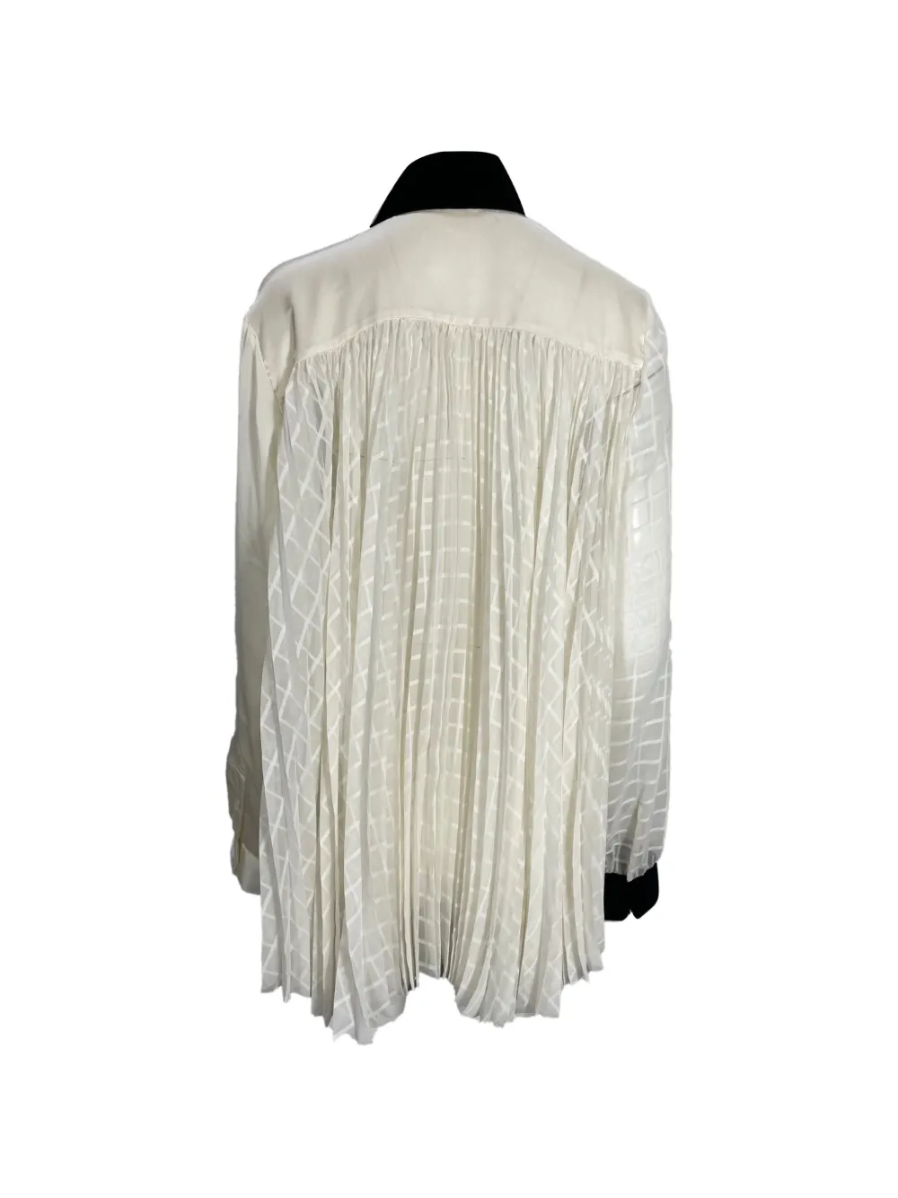 pussy-bow pleated blouse