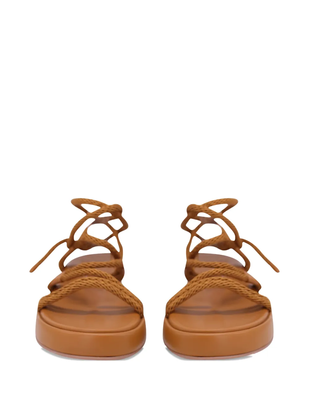 Gianvito Rossi rope lace-up sandals - Bruin