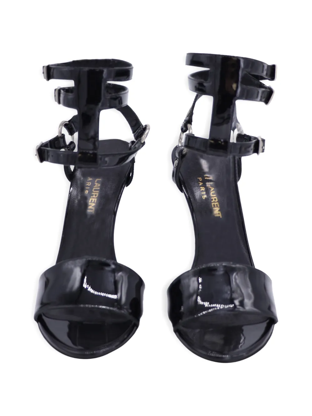 Saint Laurent Pre-Owned Cage strappy sandals - Zwart