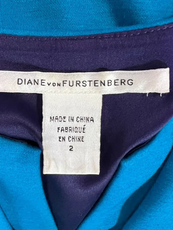 Robe Turquoise Diane Von Furstenberg Valda - Taille US 12, En Laine, Courte, Neuf Avec Imperfection (sans étiquette Taille)