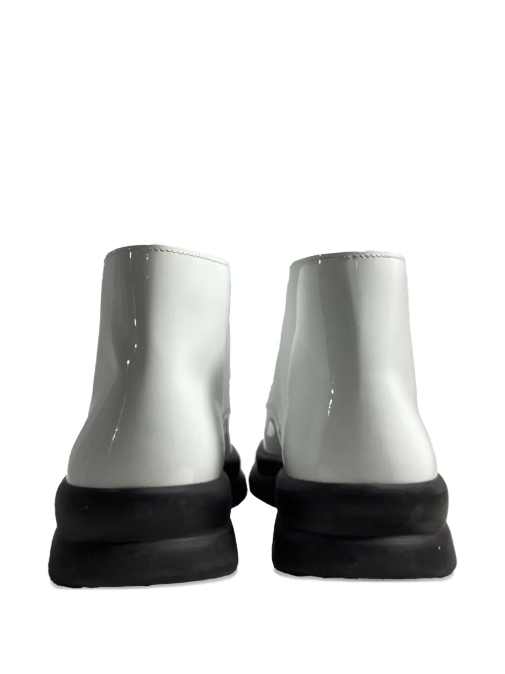 Lace-Up Fastening Patent Leather Boots