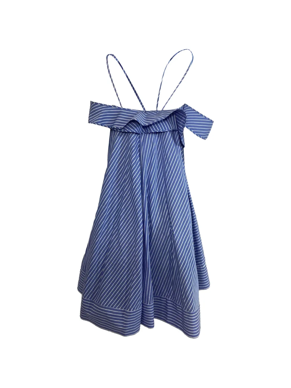 MSGM striped asymmetrical mini dress - Blu