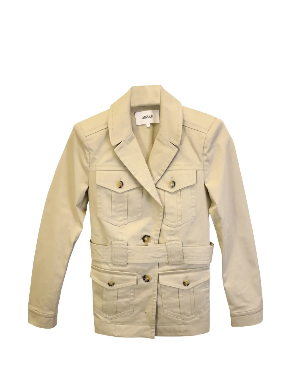Pre-owned Ba&sh Belted Cotton Jacket In Neutral
