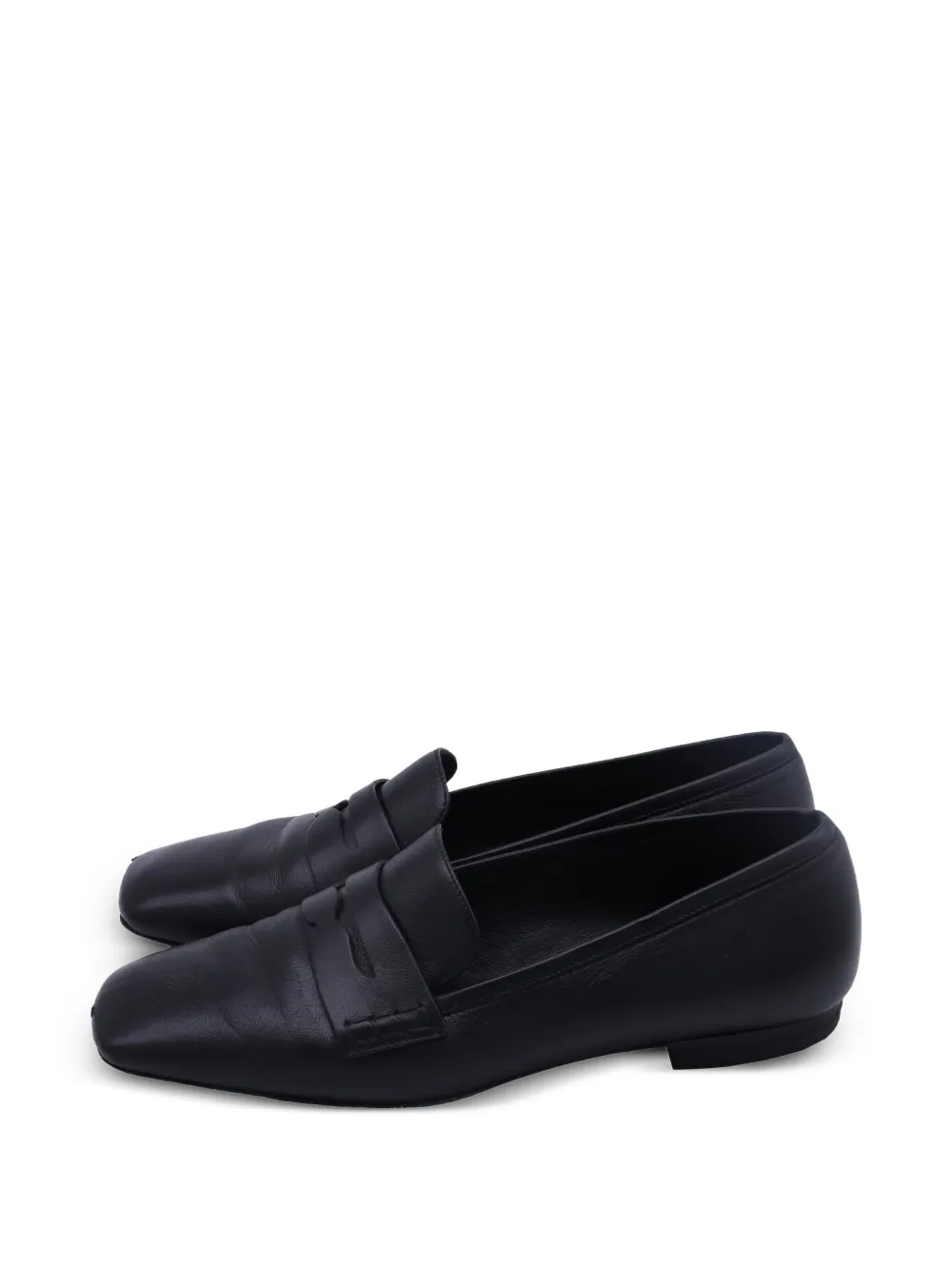 KHAITE square-toe penny-slot loafers - Schwarz