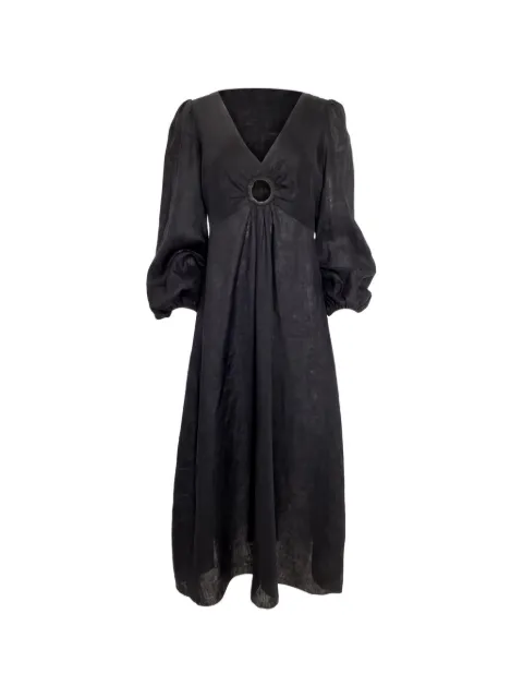 ZIMMERMANN ring-detail balloon-sleeve midi dress