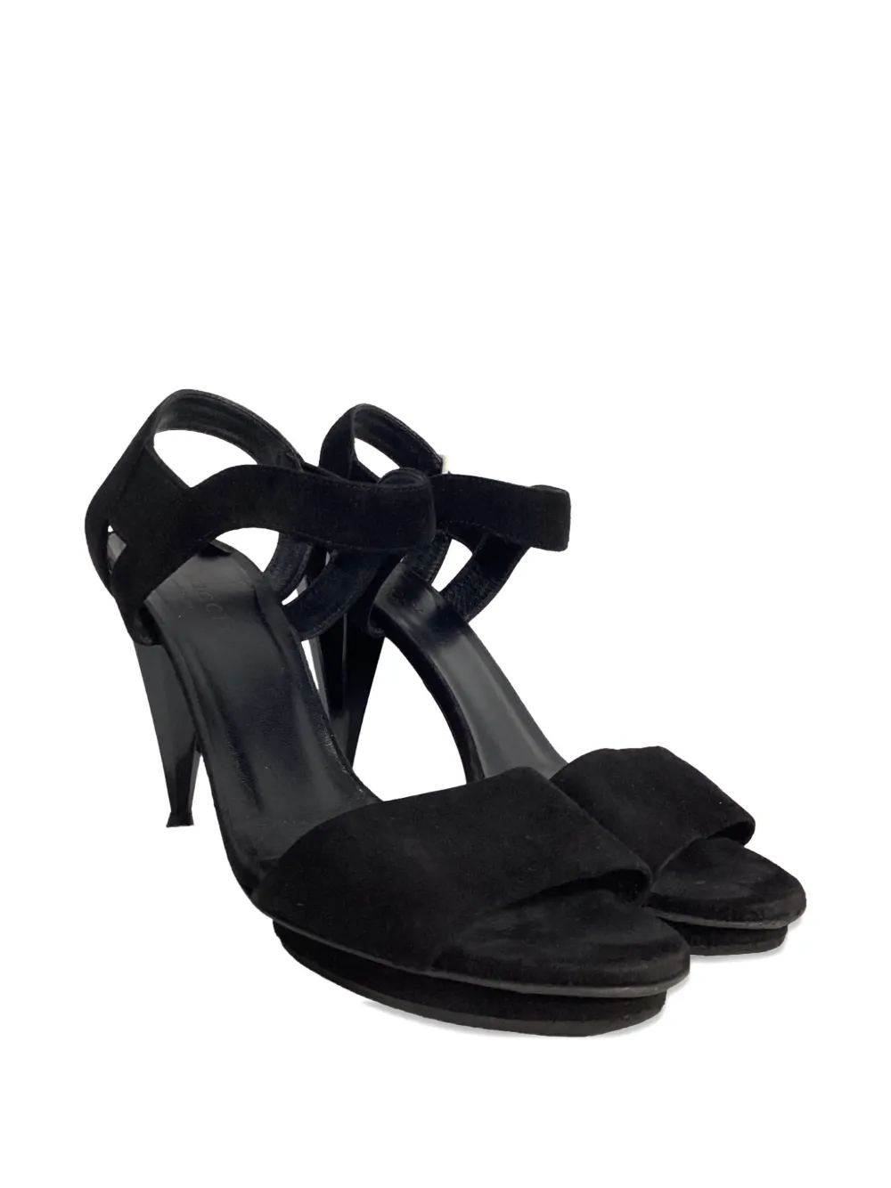 Gucci Pre-Owned pyramid-heel sandals - Zwart