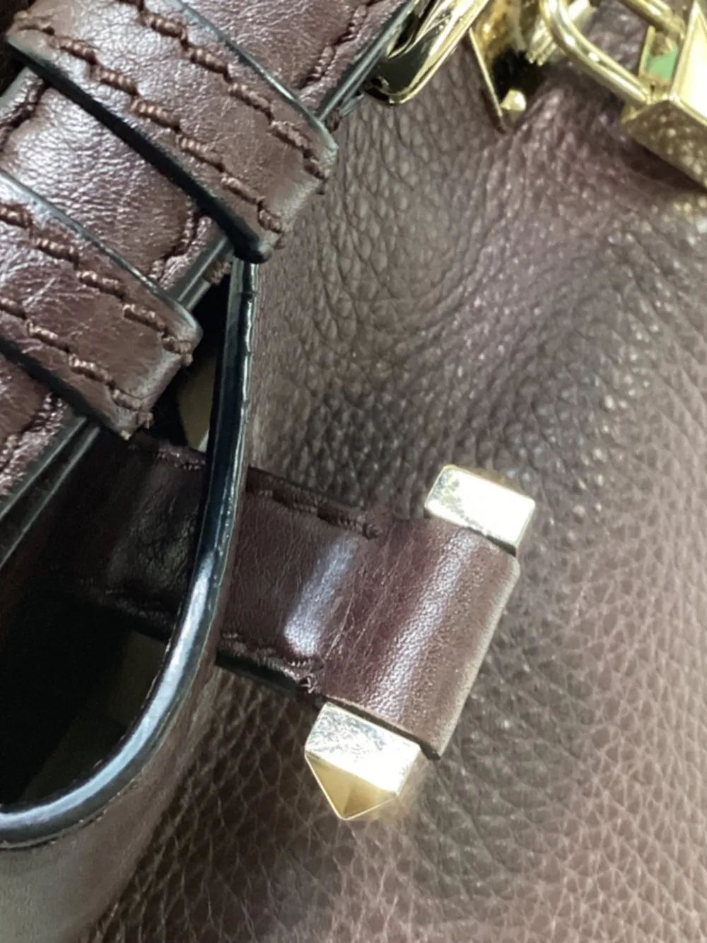 Joy Lock Trapeze Leather Tote Bag