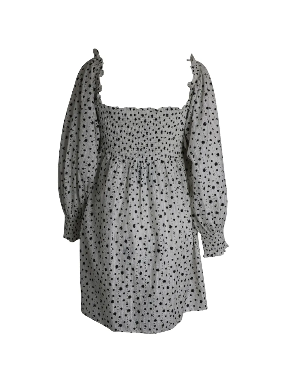 Rixo Bethany puff-sleeve dress - Wit