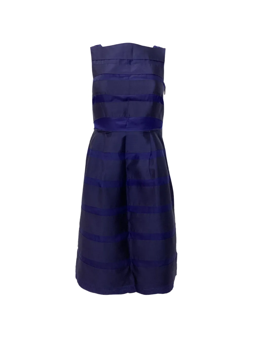 Carolina Herrera Vintage striped-pattern square-neck midi dress - Blu