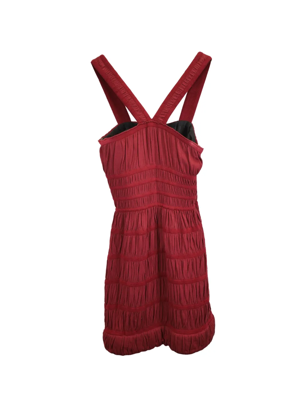 Ala&iuml;a Pre-Owned square-neck smocked dress - Rood