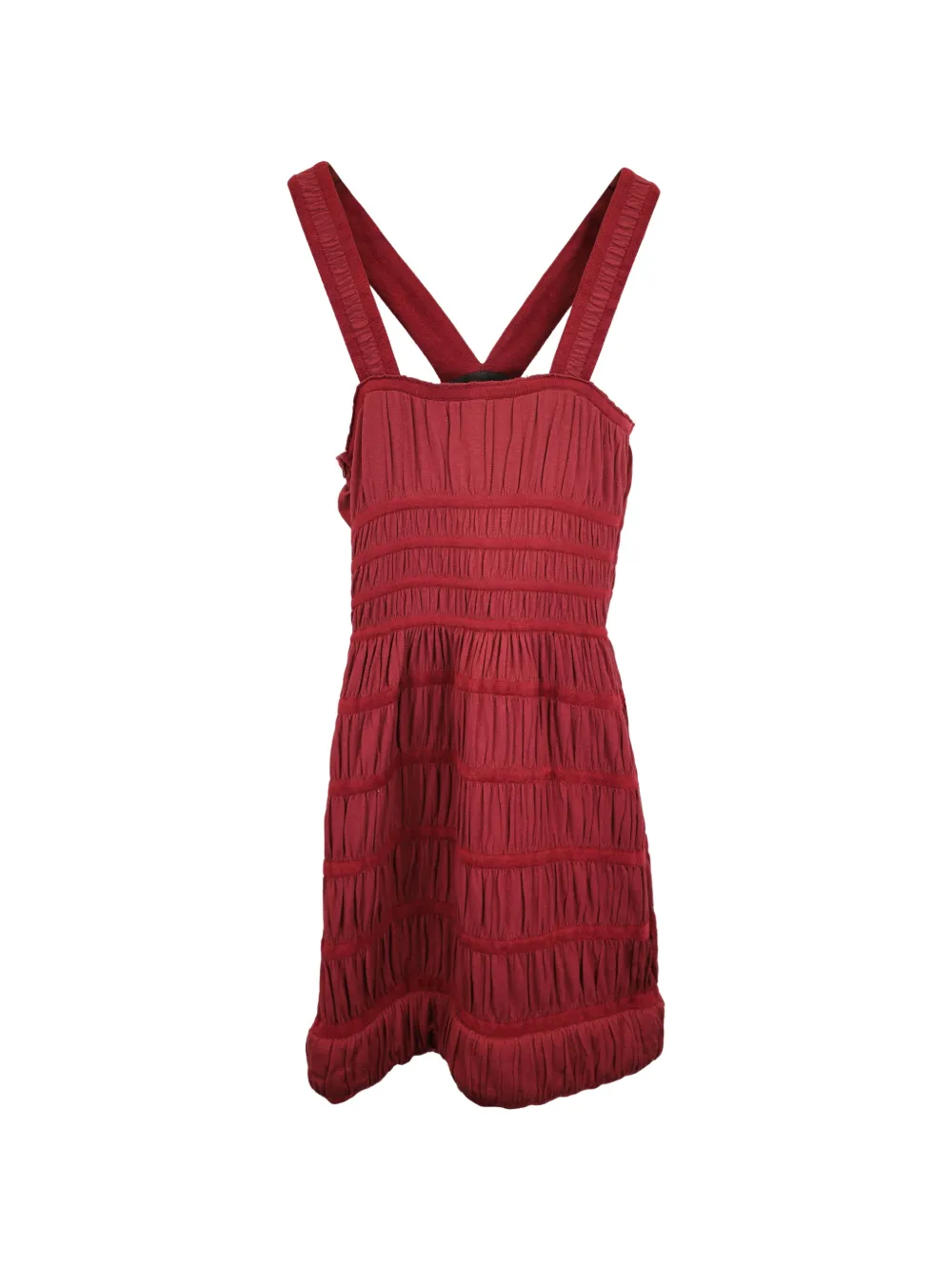 Alaïa Pre-Owned square-neck smocked dress - Rosso