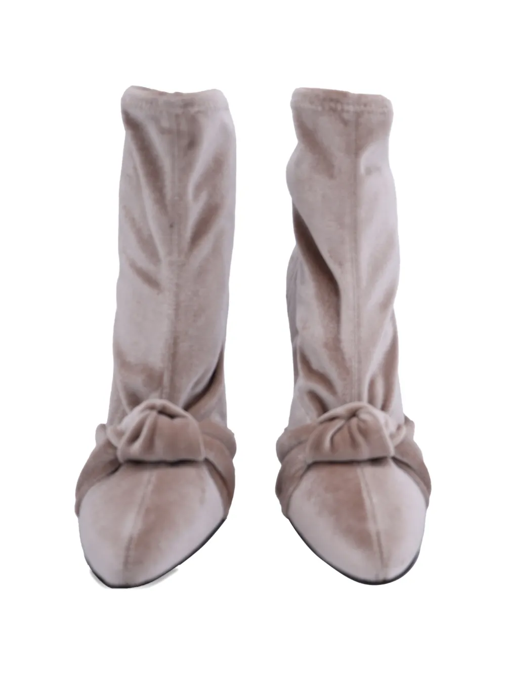 Giuseppe Zanotti Vintage Ophelia velvet bow-detail ankle boots - Beige