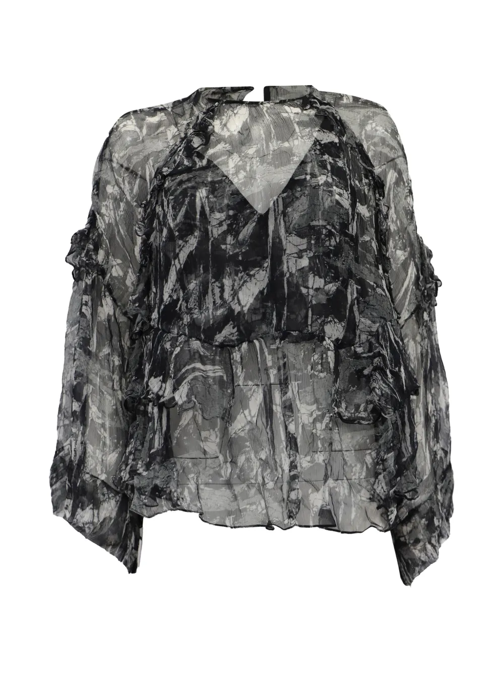 IRO ruffled printed blouse - Nero