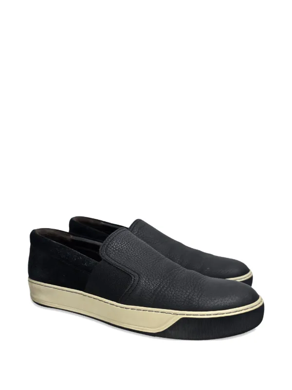 Lanvin Pre-Owned Leather slip-on Sneakers | Black | FARFETCH JO display picture 2