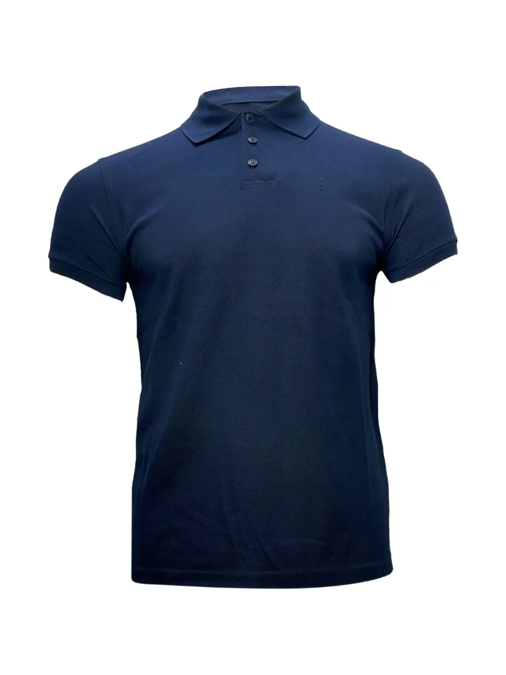 Saint Laurent Pre-Owned embroidered-logo polo shirt - Blu