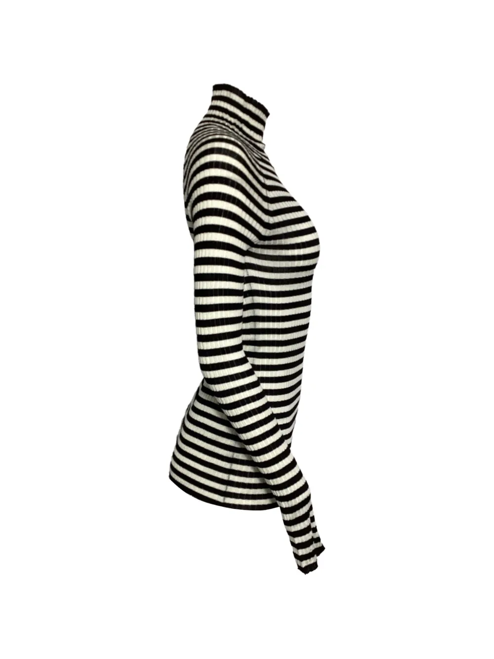  Khaite Pre-owned Striped Turtleneck Sweater - Black 