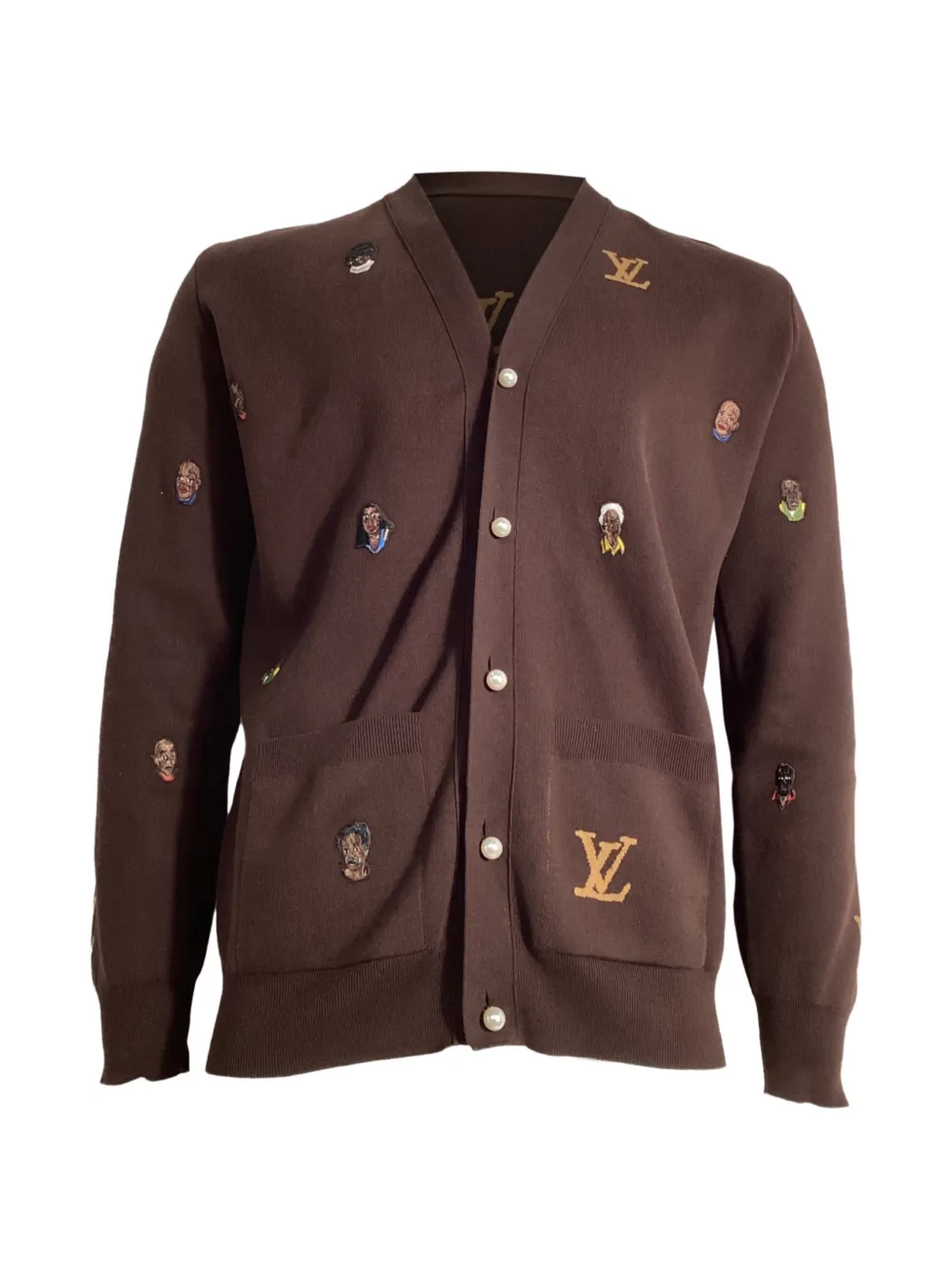 Louis Vuitton Pre-Owned embroidered cardigan - Marrone