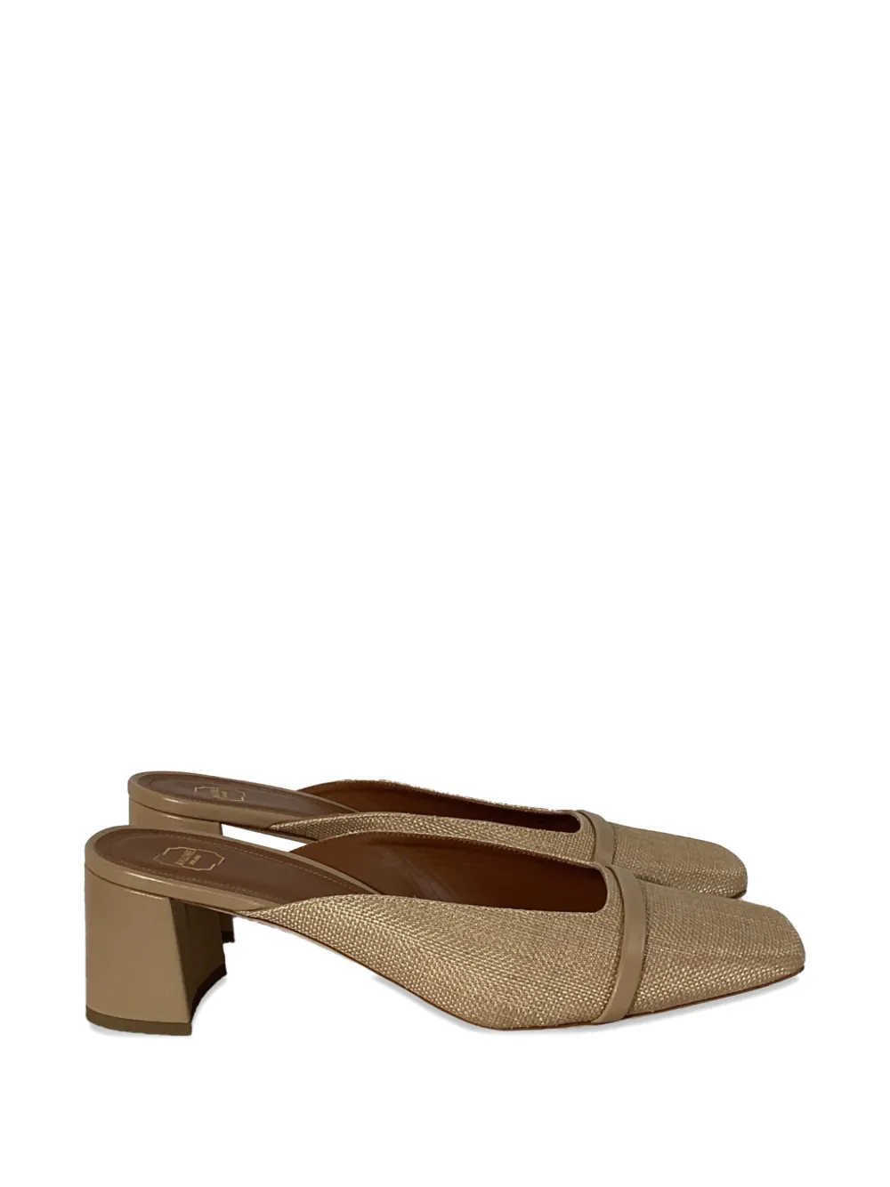 Malone Souliers Raffia square-toe mules - Neutrals