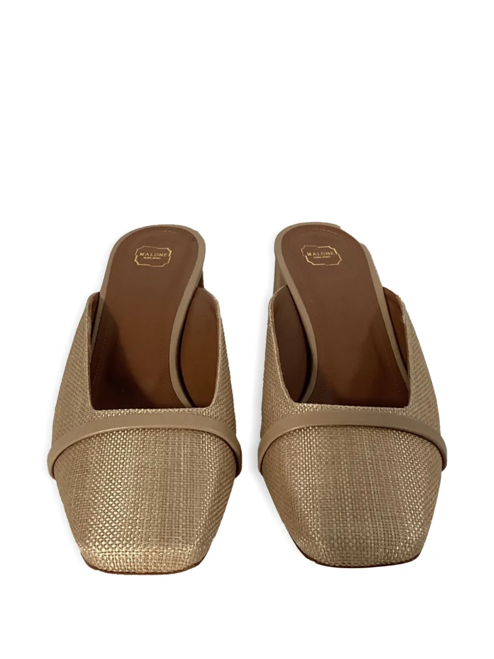 Raffia Square-Toe Mules