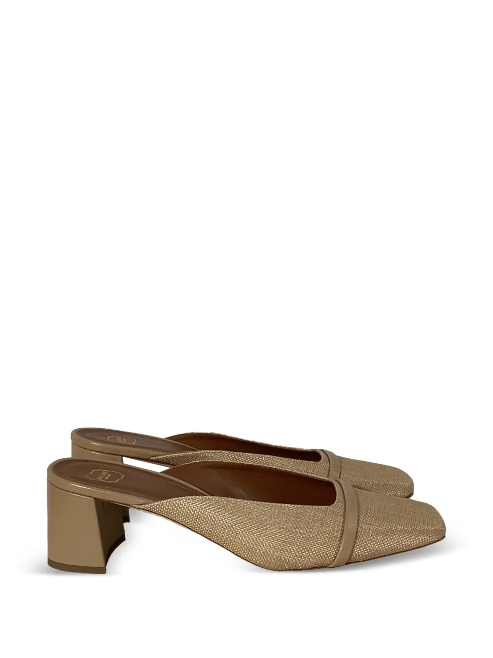 Malone Souliers Raffia square-toe mules - Toni neutri