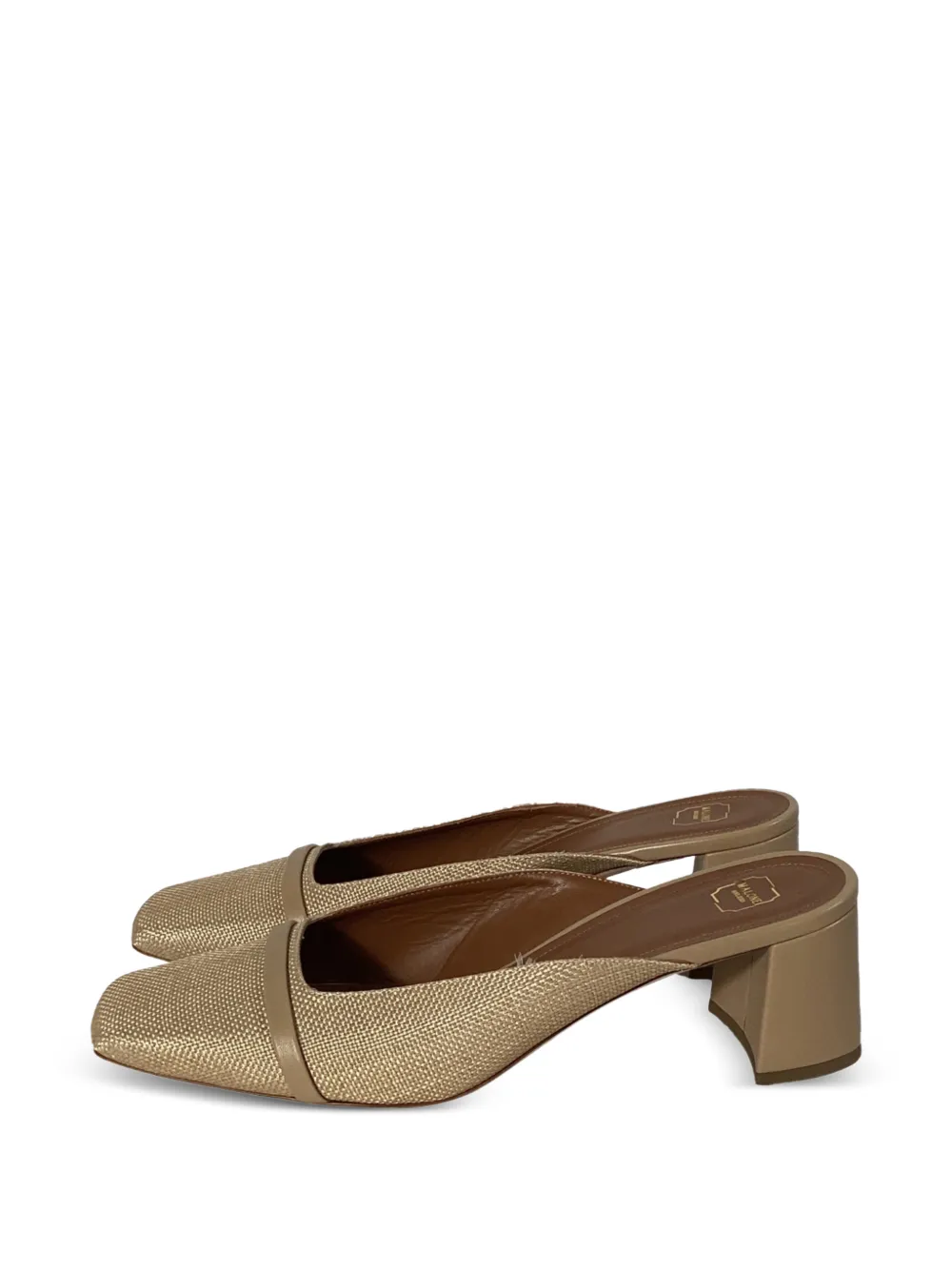 Raffia Square-Toe Mules
