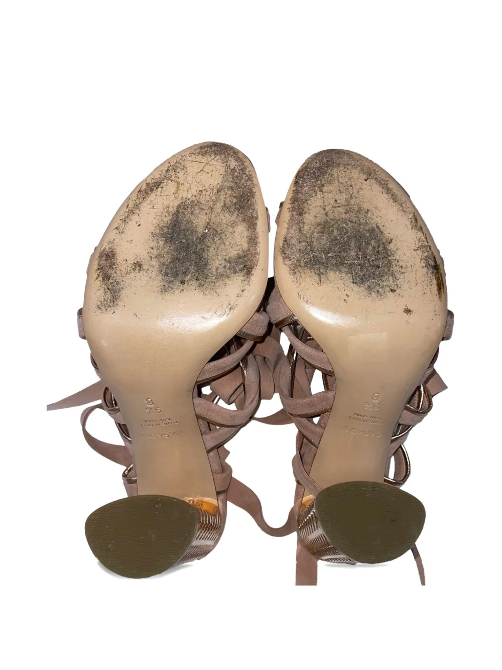 Casadei Vintage textured-heel heeled sandals - Roze