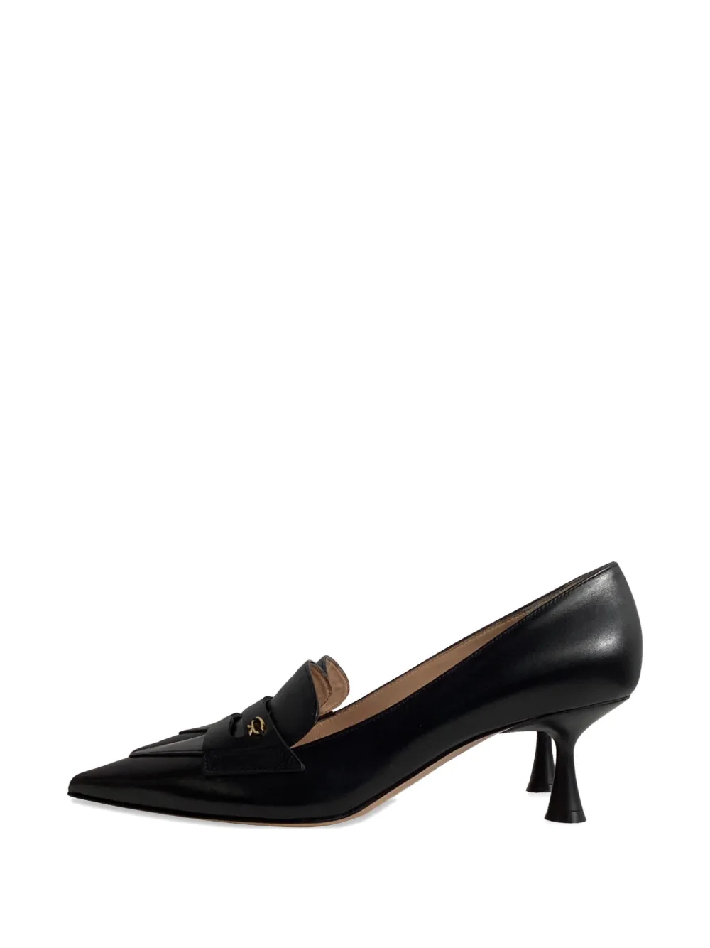 Gianvito Rossi Vitello leather loafer pumps - Zwart