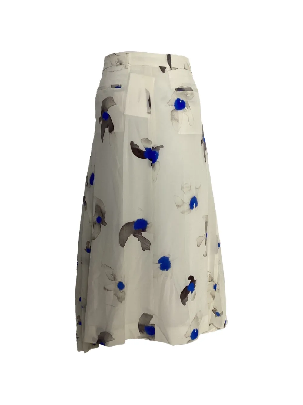 Nina Ricci Pre-Owned floral-print midi skirt - Beige
