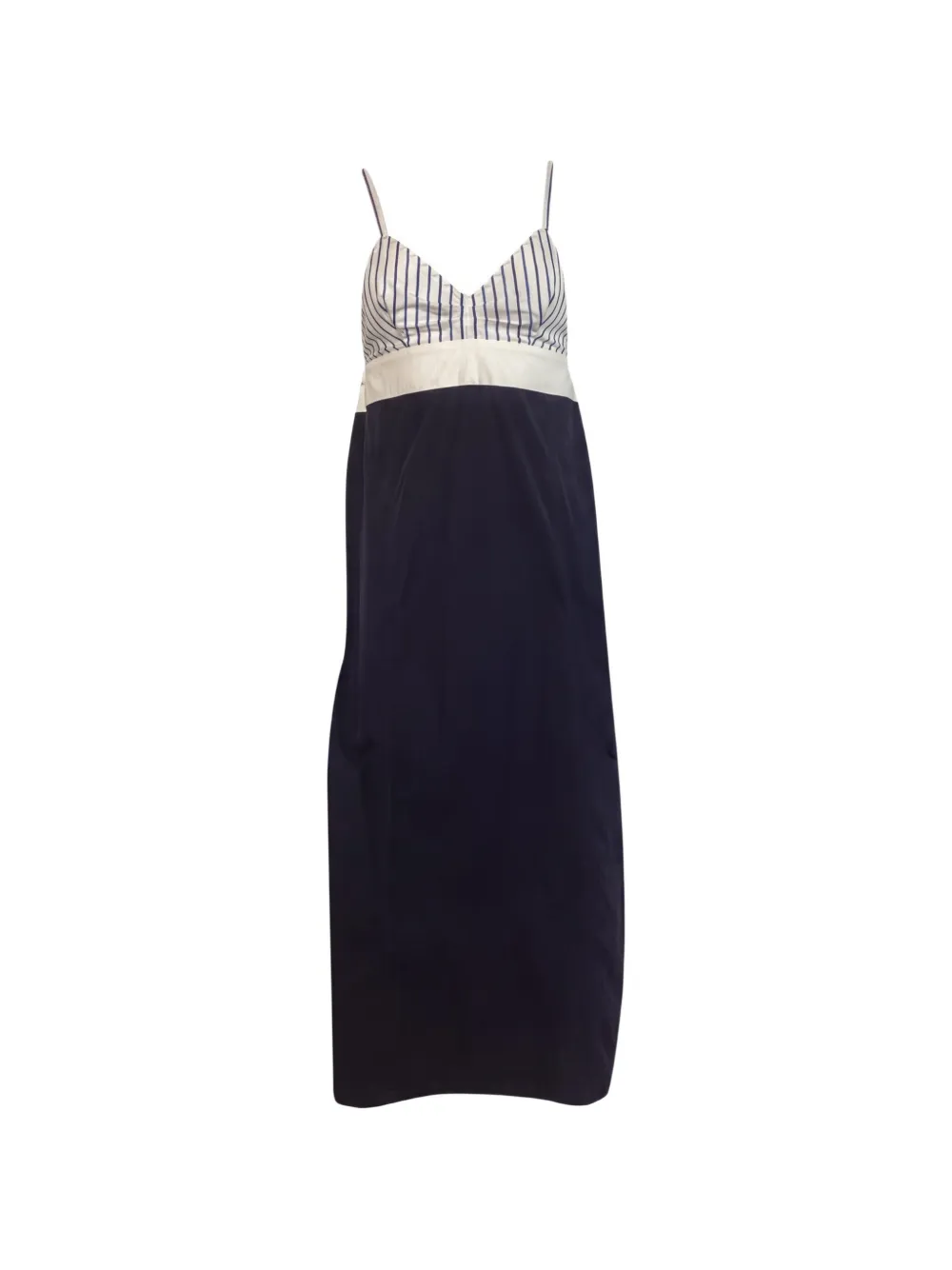 Dries Van Noten Pre-Owned Abito midi a righe - Blu