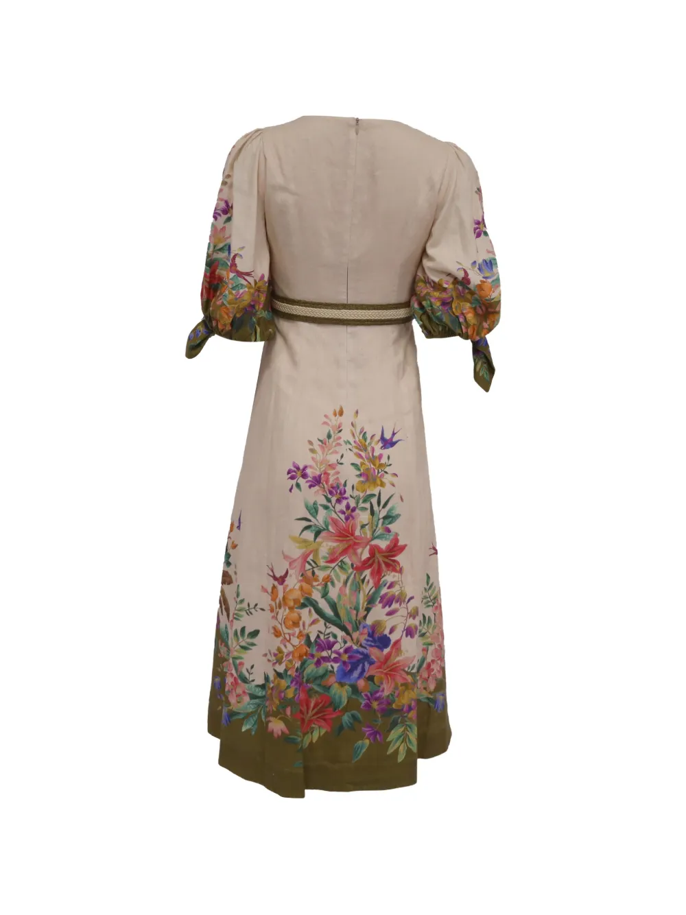 ZIMMERMANN floral-print belted midi dress - Beige