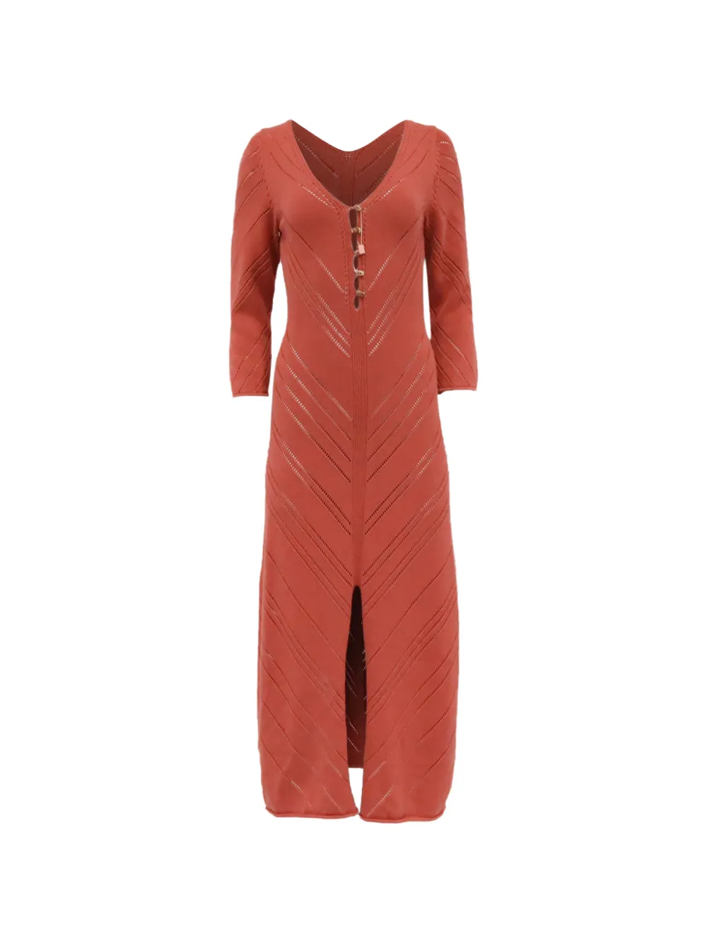 Cult Gaia Jhene pointelle-knit midi dress - Arancione
