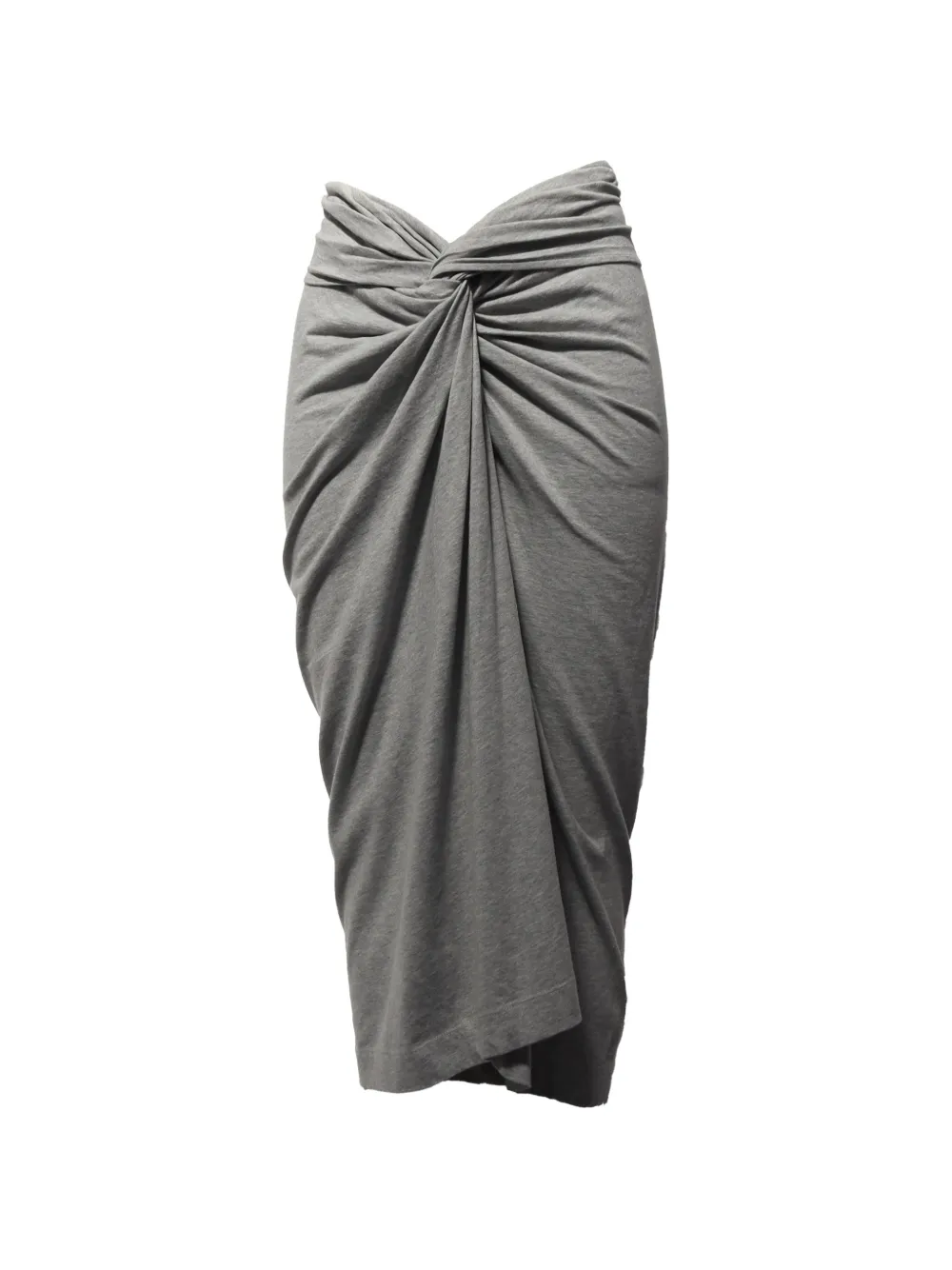 Dries Van Noten Pre-Owned twist-front midi skirt - Grigio