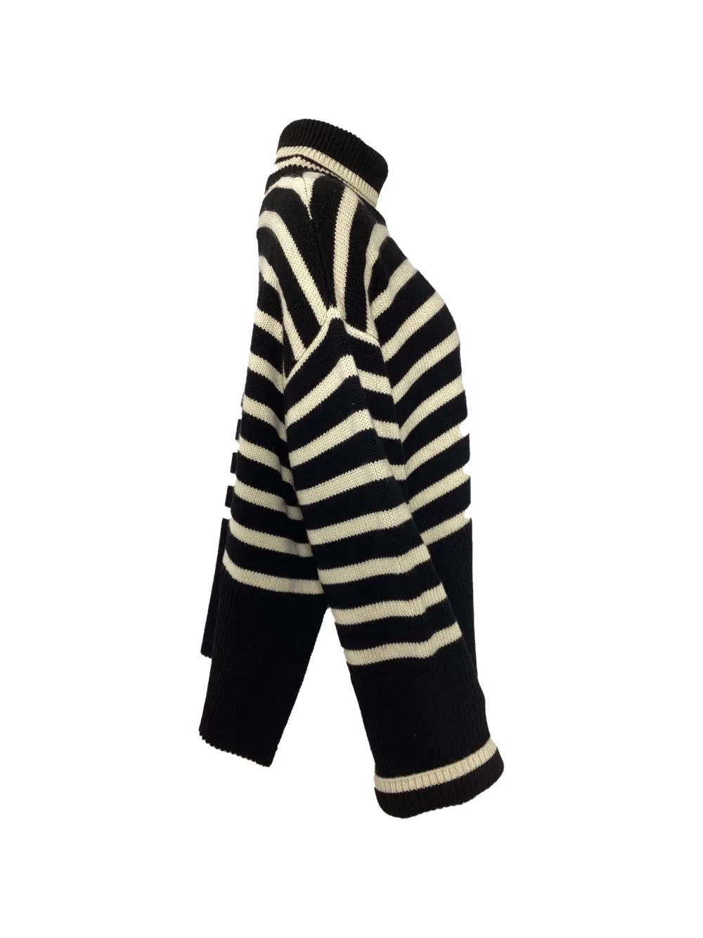 TOTEME striped turtleneck sweater - Schwarz